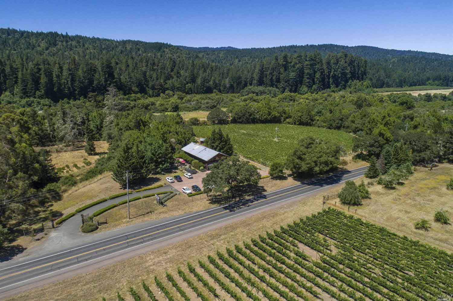 Drone picture of the property at 6901 Hwy 128 in Philo