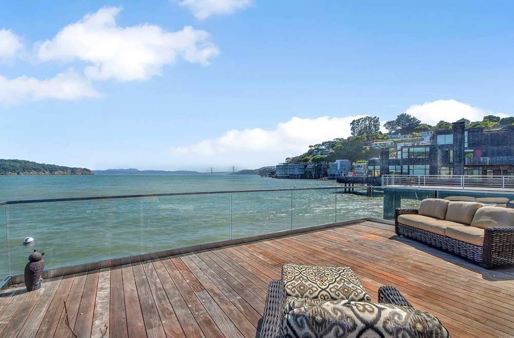 view of golden gate from porch