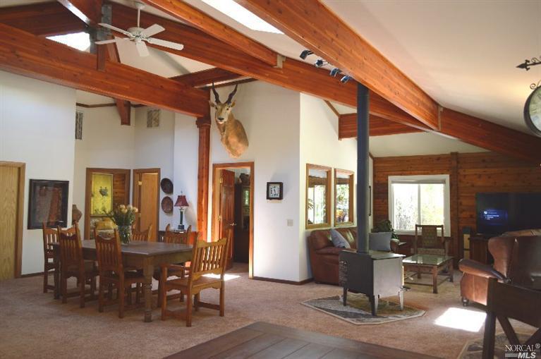Living Room with Beams